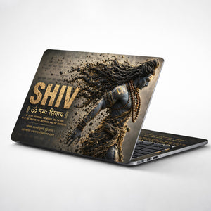 Shiv Om Namah Statue Mantra Laptop Skin - View 1