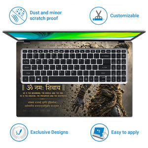 Shiv Om Namah Statue Mantra Laptop Skin - View 5