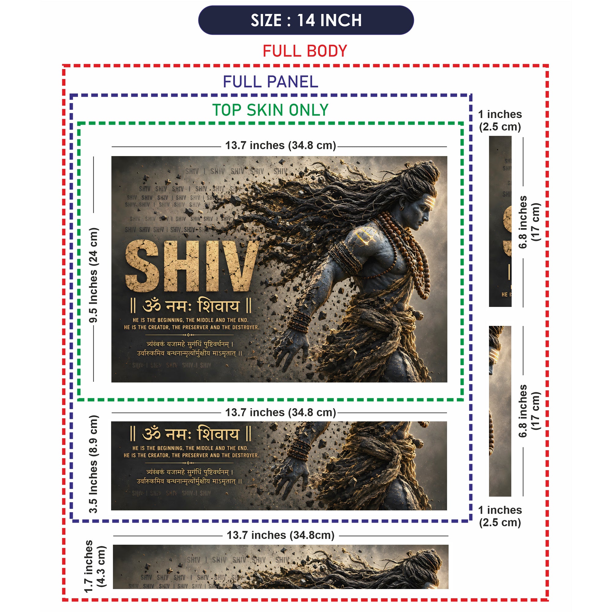 Shiv Om Namah Statue Mantra Laptop Skin - View 7