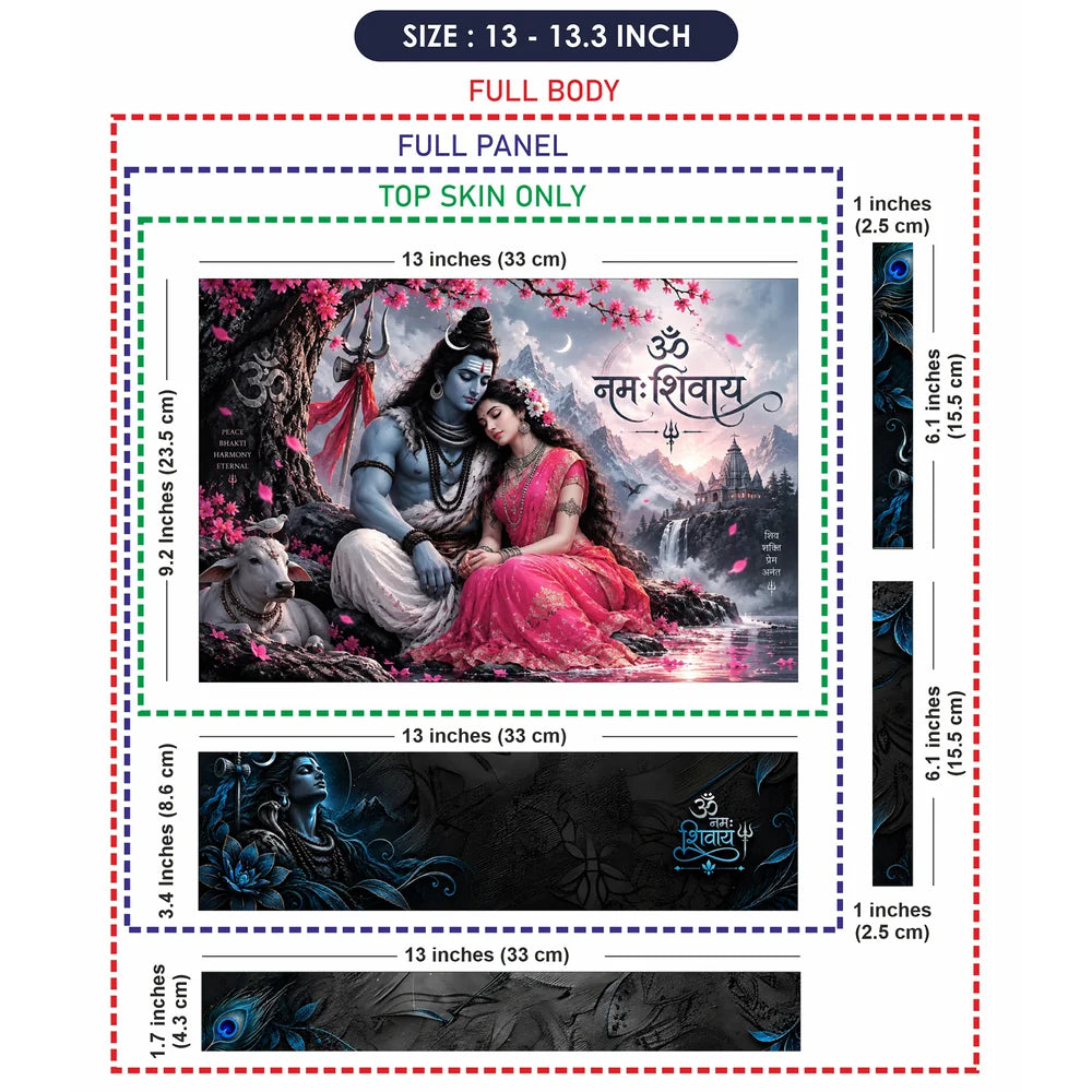 Shiv Parvati Pink Blossom Laptop Skin - View 6