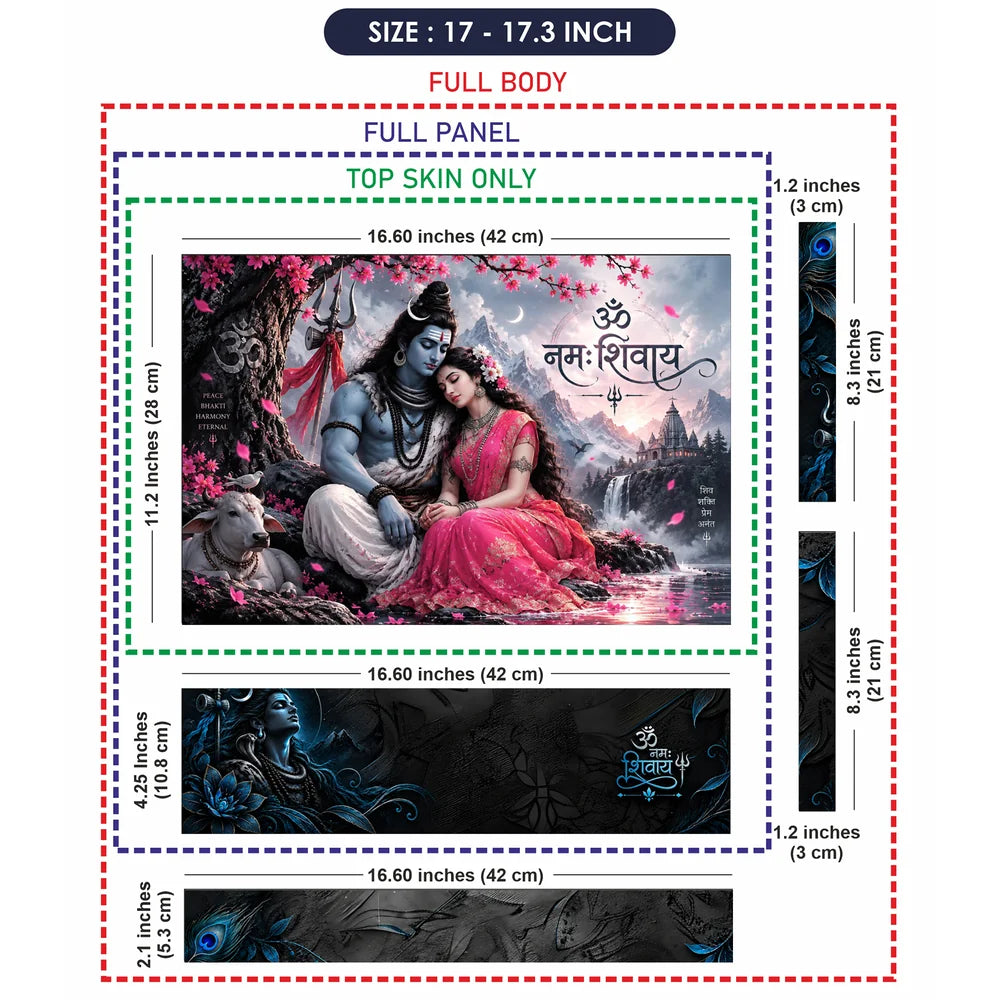 Shiv Parvati Pink Blossom Laptop Skin - View 9