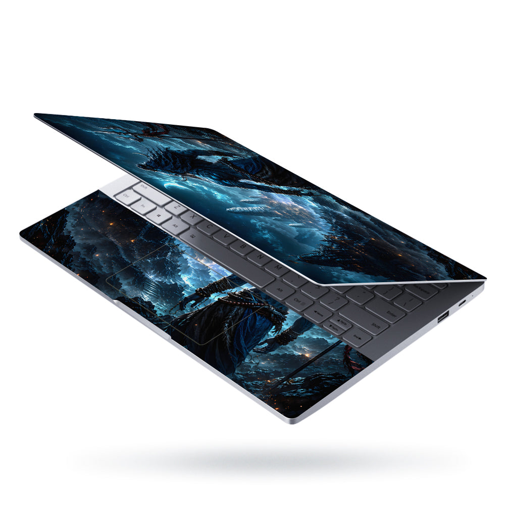Shiva Back Night Temple Crescent Laptop Skin - View 3