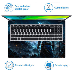 Shiva Back Night Temple Crescent Laptop Skin - View 5
