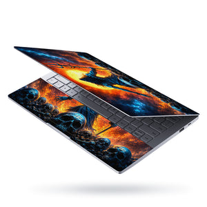 Shiva Back Skulls Red Moon Laptop Skin - View 3