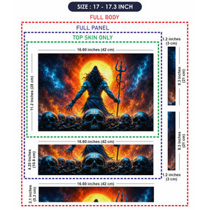 Shiva Back Skulls Red Moon Laptop Skin - View 9