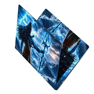 Shiva Back Trident Mountain Lightning Laptop Skin - View 2