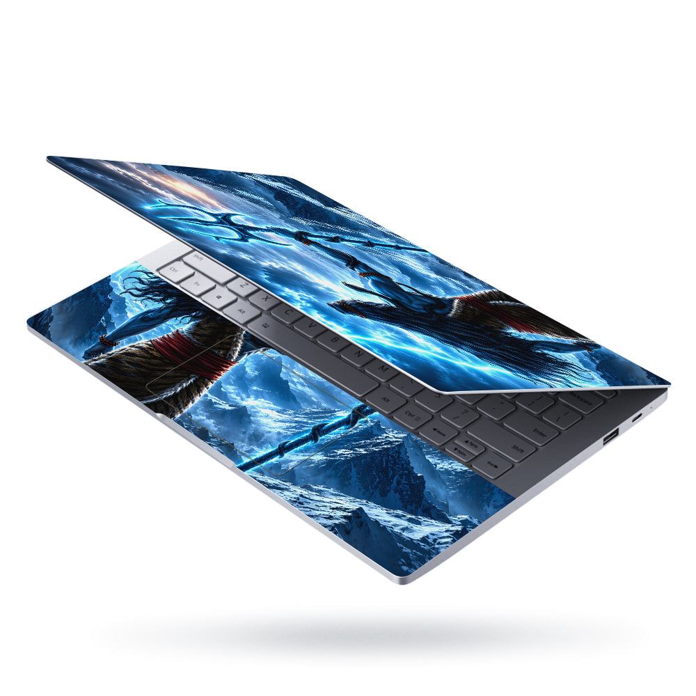 Shiva Back Trident Mountain Lightning Laptop Skin - View 3