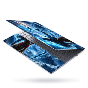 Shiva Back Trident Mountain Lightning Laptop Skin - View 3