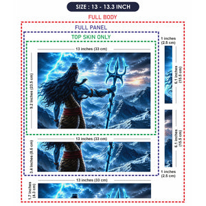 Shiva Back Trident Mountain Lightning Laptop Skin - View 6