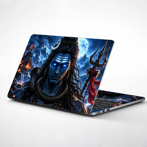 Shiva Beneath the Moonlit Mountains Laptop Skin - View 1