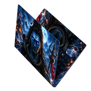 Shiva Beneath the Moonlit Mountains Laptop Skin - View 2