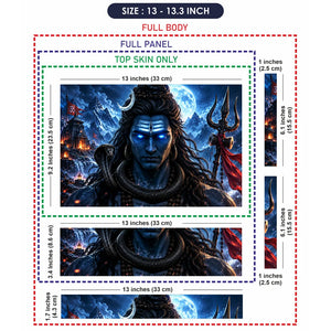 Shiva Beneath the Moonlit Mountains Laptop Skin - View 6