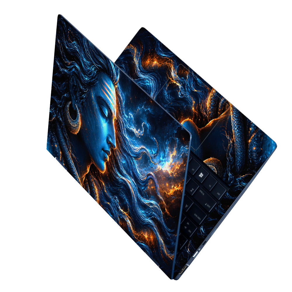 Shiva Blue Cosmic Profile Laptop Skin - View 2