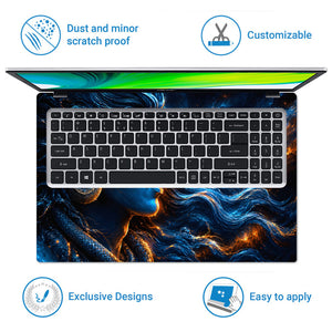 Shiva Blue Cosmic Profile Laptop Skin - View 5