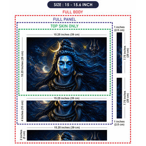 Shiva Blue Crescent Om Trident Laptop Skin - View 8