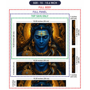 Shiva Blue Gold Cobra Mandala Laptop Skin - View 8