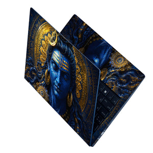 Shiva Blue Gold Mandala Laptop Skin - View 2
