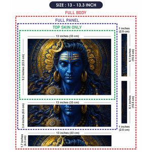 Shiva Blue Gold Mandala Laptop Skin - View 6