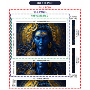 Shiva Blue Gold Mandala Laptop Skin - View 7