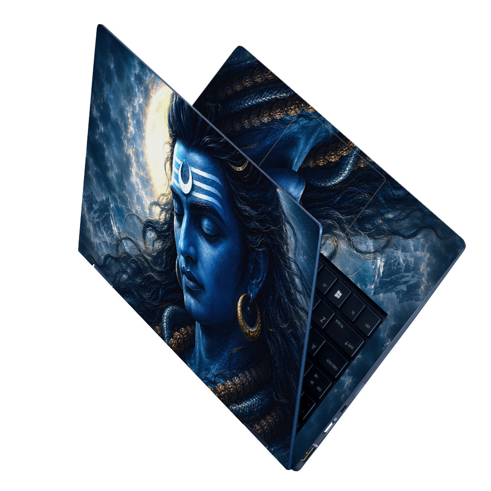 Shiva Blue Moon Side Laptop Skin - View 2