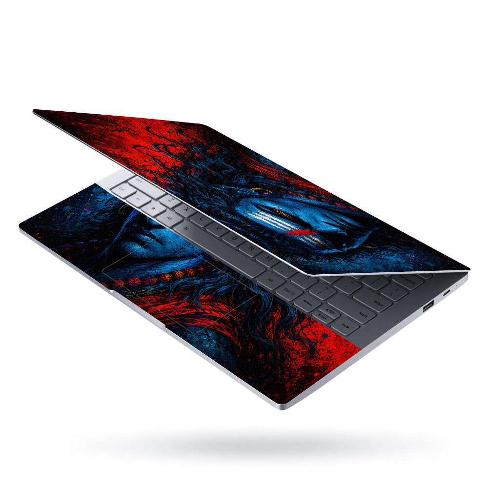 Shiva Blue Red Splatter Laptop Skin - View 3