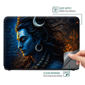 Shiva Blue Side Crescent Hindi Laptop Skin - View 4