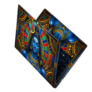 Shiva Blue Stained Glass Disc Laptop Skin - View 2