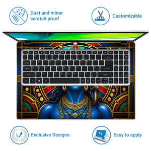 Shiva Blue Stained Glass Disc Laptop Skin - View 5