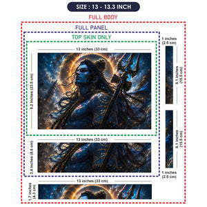 Shiva Blue Trident Swirl Halo Laptop Skin - View 6