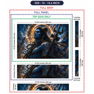 Shiva Blue Trident Swirl Halo Laptop Skin - View 8