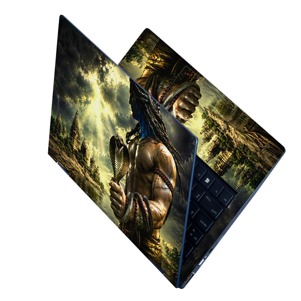 Shiva Cobra Temple River Sunbeam Laptop Skin - View 2
