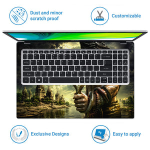 Shiva Cobra Temple River Sunbeam Laptop Skin - View 5