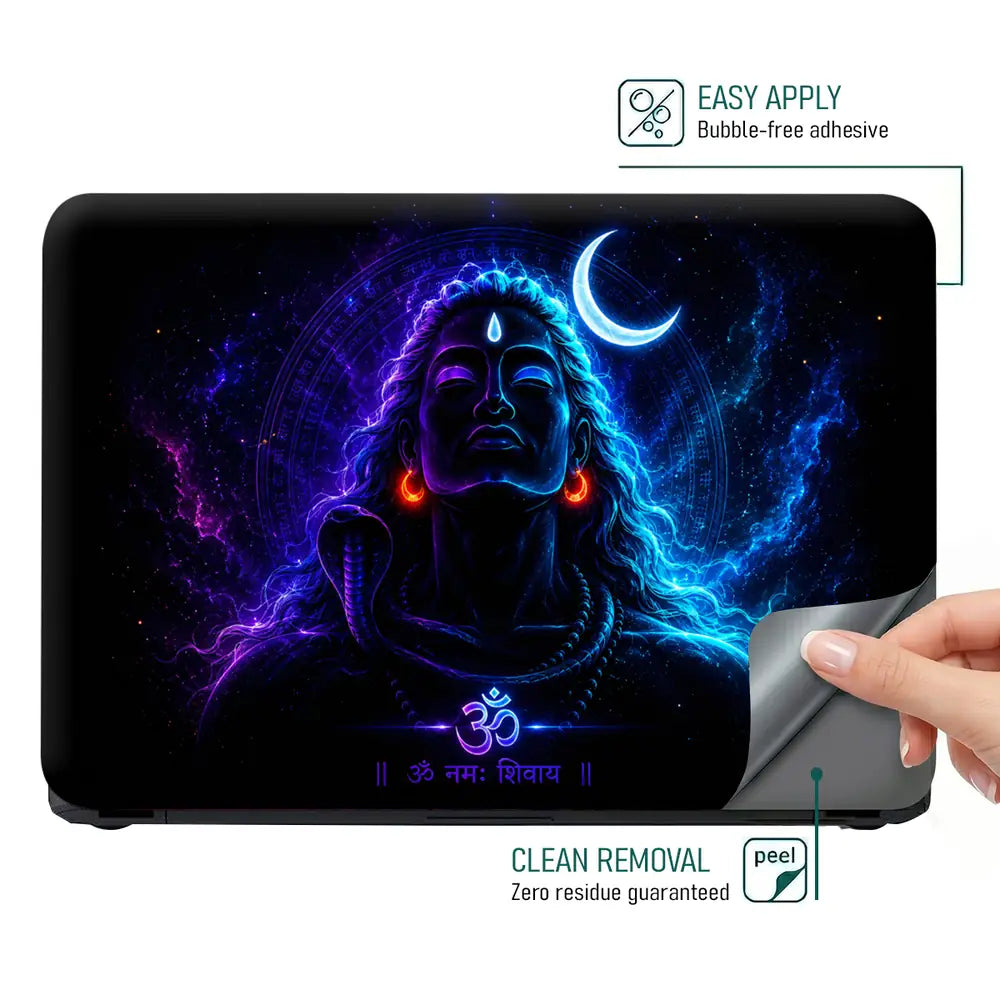 Shiva Cosmic Blue Laptop Skin - View 4