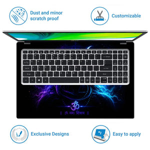 Shiva Cosmic Blue Laptop Skin - View 5