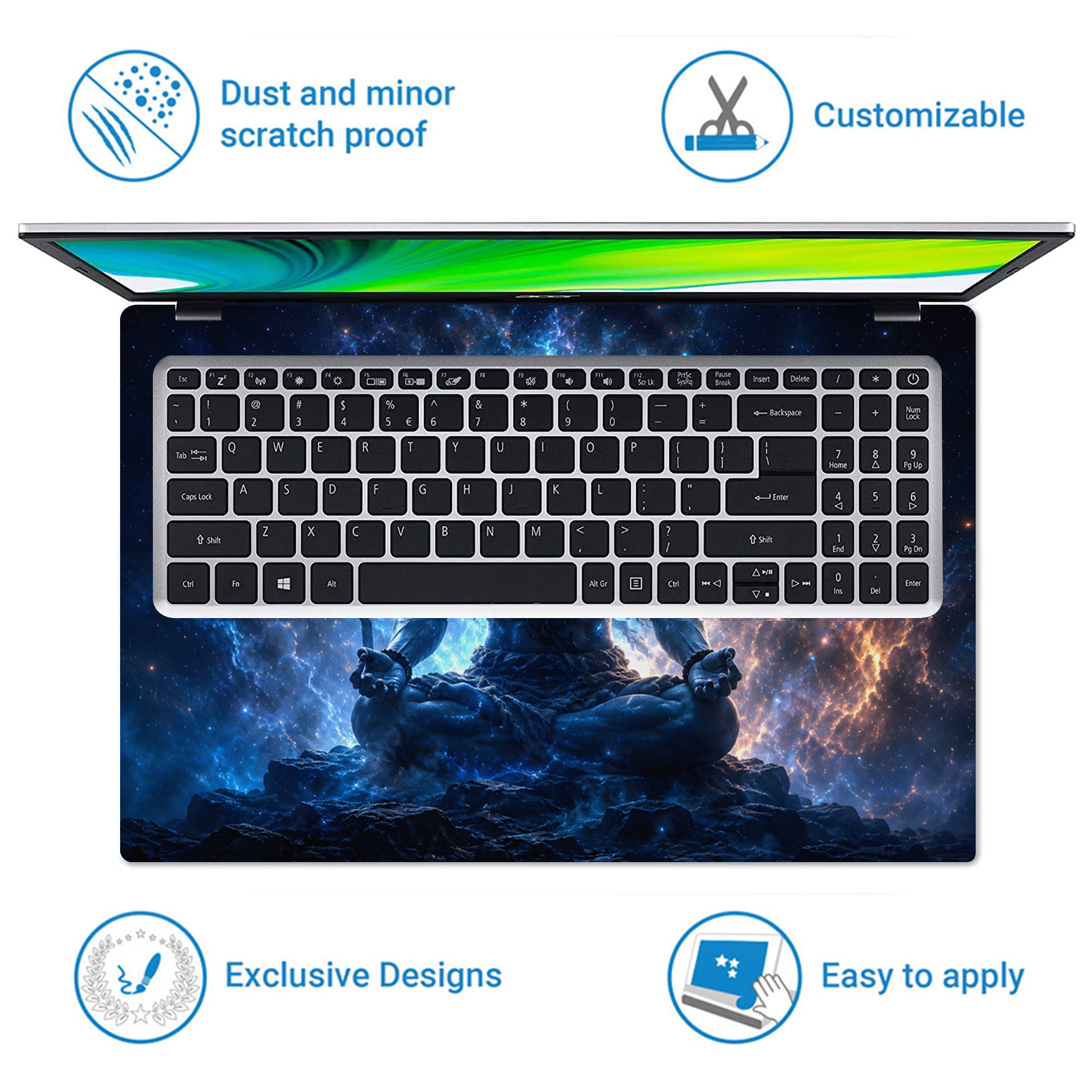 Shiva Cosmic Meditation Laptop Skin - View 5