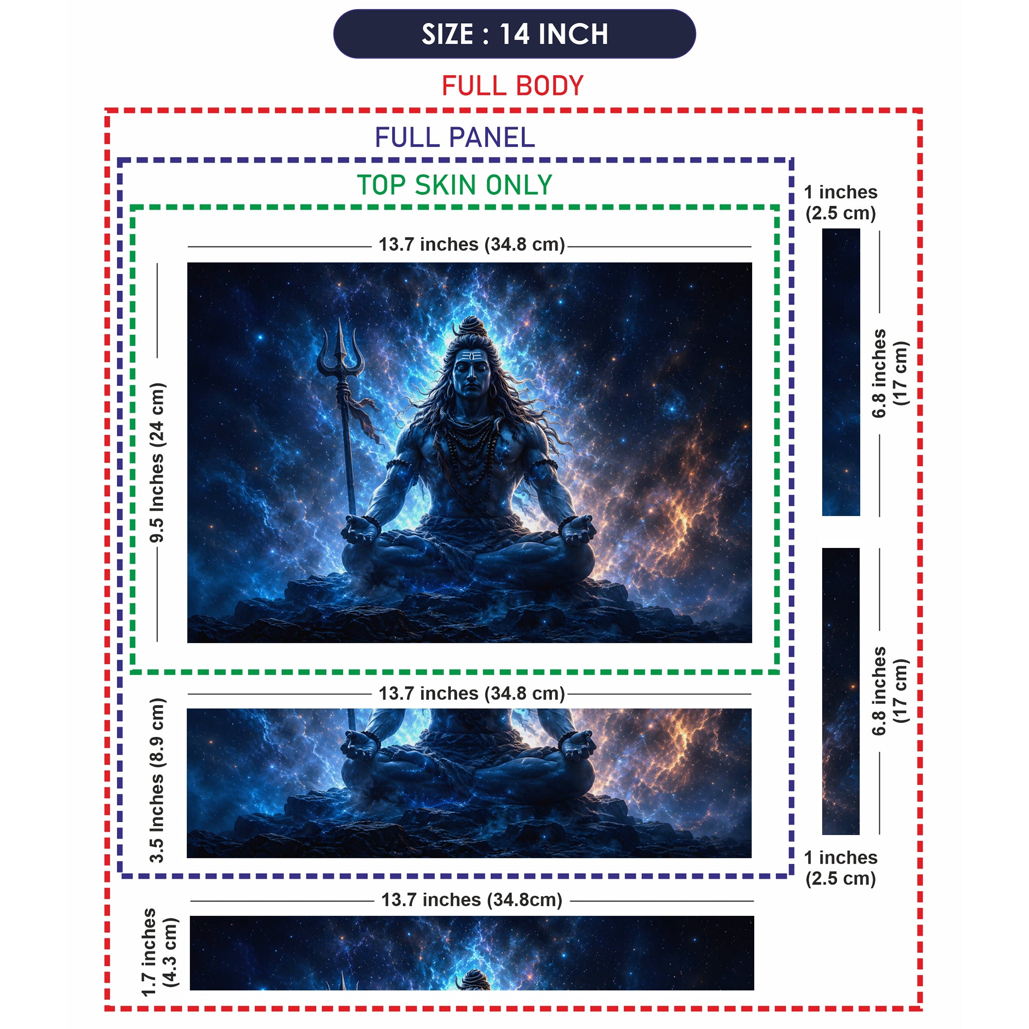 Shiva Cosmic Meditation Laptop Skin - View 7