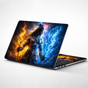 Shiva Fire and Ice Elemental Warrior Laptop Skin - View 1