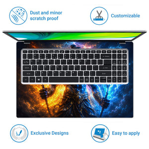 Shiva Fire and Ice Elemental Warrior Laptop Skin - View 5
