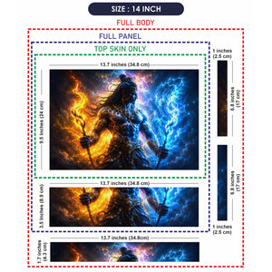 Shiva Fire and Ice Elemental Warrior Laptop Skin - View 7
