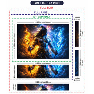 Shiva Fire and Ice Elemental Warrior Laptop Skin - View 8