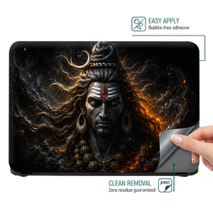 Shiva Fire Embers Front Laptop Skin - View 4