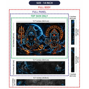 Shiva Hanuman Neon Outline Laptop Skin - View 7