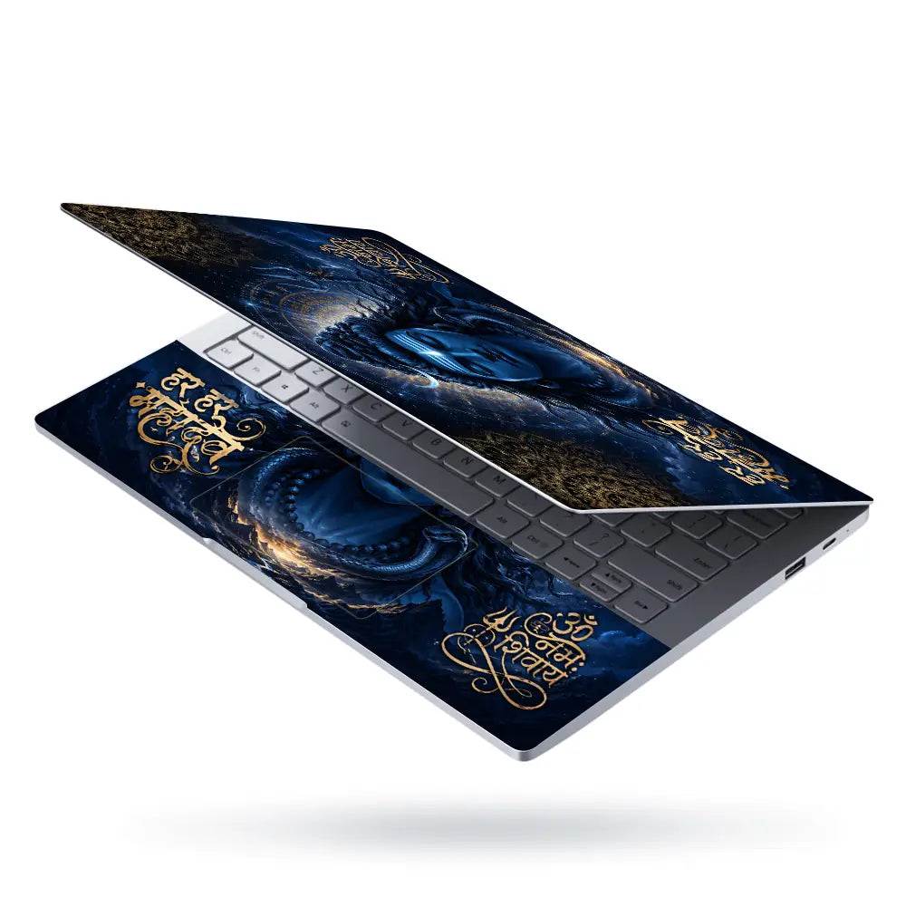 Shiva Har Har Mahadev Blue Laptop Skin - View 3