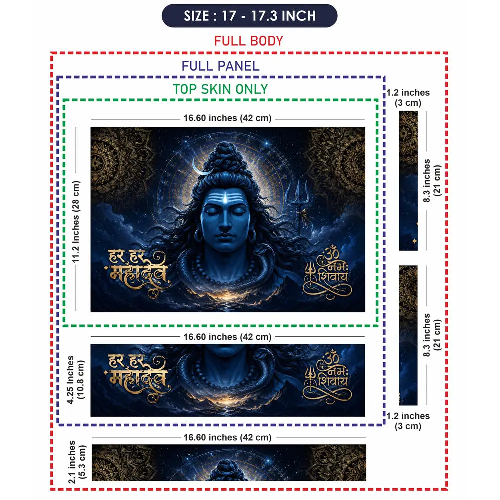Shiva Har Har Mahadev Blue Laptop Skin - View 9