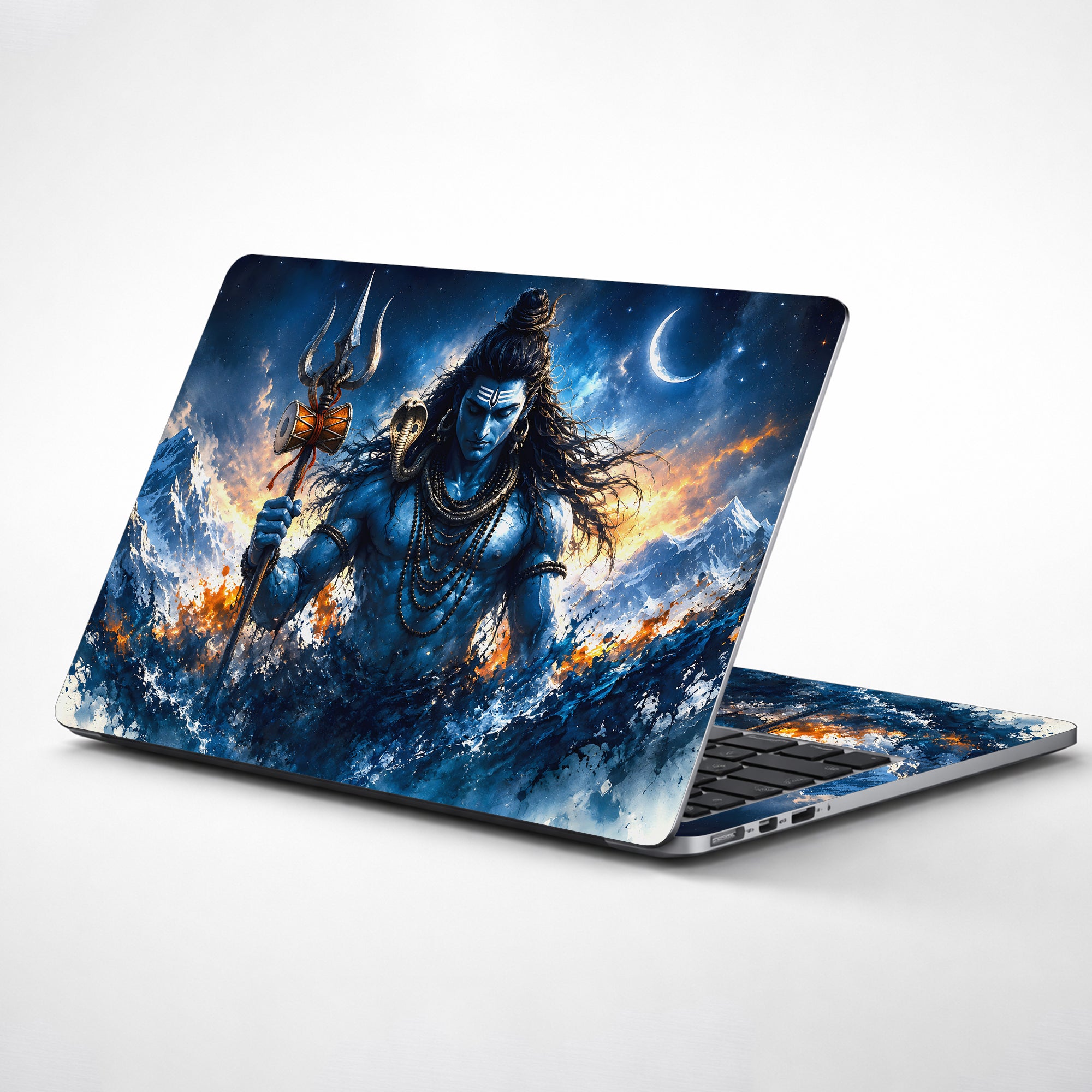 Shiva Himalaya Storm Night Laptop Skin - View 1