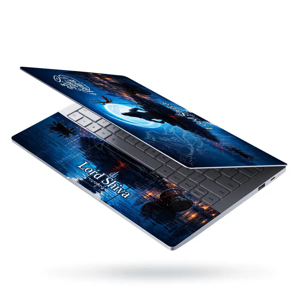 Shiva Lord Om Namah Moon Laptop Skin - View 3
