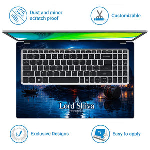 Shiva Lord Om Namah Moon Laptop Skin - View 5