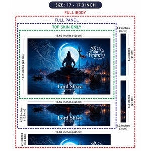 Shiva Lord Om Namah Moon Laptop Skin - View 9