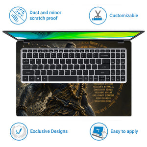 Shiva Mantra List Statue Gold Laptop Skin - View 5