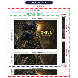 Shiva Mantra List Statue Gold Laptop Skin - View 7